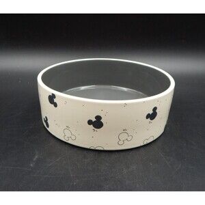 Disney Mickey Mouse Watercolor Silhouette Non-Skid Ceramic Pet Bowl 40 Oz Grey